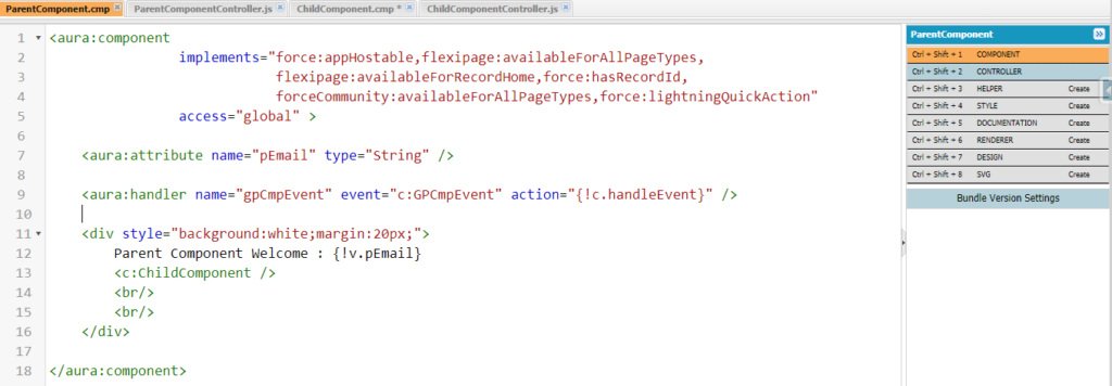 Events (COMPONENT and APPLICATION) In Lightning Aura Component
